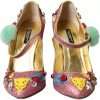 Pink Embellished Fur Mary Jane Pumps Shoes - Image 2