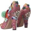 Pink Embellished Fur Mary Jane Pumps Shoes - Image 3