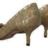 Gold Taormina Lace Crystal Heels Pumps Shoes - Image 8