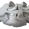 White Silver Leather Daymaster Sneakers Shoes - Image 3