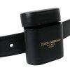 Black Leather Airpods Case Silver Buckle Belt - Image 4
