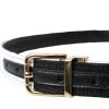 Black White Patchwork Gold Metal Buckle Belt - Image 3