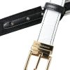 Black White Patchwork Gold Metal Buckle Belt - Image 5