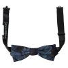 Black Blue Brocade Adjustable Neck Men Bow Tie - Image 2