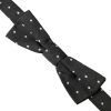 Black White Polka Dot Silk Men Neck Bow Tie - Image 3