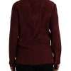 Maroon Crown Jacquard Silk Long Sleeve Shirt - Image 3