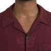 Maroon Crown Jacquard Silk Long Sleeve Shirt - Image 4