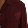 Maroon Crown Jacquard Silk Long Sleeve Shirt - Image 5