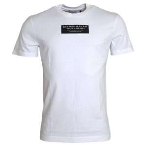 White Cotton DG Applique Men Casual T-shirt
