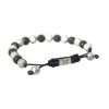 CZ Crystal Ball Black White Beaded Bracelet - Image 4