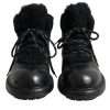 Black Leather Bernini Shearling Boots Shoes - Image 2