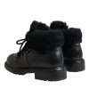 Black Leather Bernini Shearling Boots Shoes - Image 4