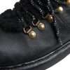 Black Leather Bernini Shearling Boots Shoes - Image 7