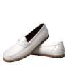 White Leather Slip On Mocassin Loafers Shoes - Image 8