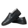 Black Woven Buffalo Leather Men Loafers Shoes - Image 7
