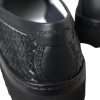 Black Woven Buffalo Leather Men Loafers Shoes - Image 8