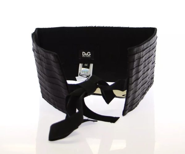Black Silk Womens Waist Cummerbund - Image 6