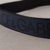 Blue Black Logo Print Silver Buckle Belt - Image 7