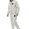 Elegant Gray Hooded Cotton Sweatsuit - Image 2