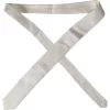Off White Patterned Silk Classic Adjustable Tie - Image 2