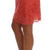 Orange Macramé Lace Pencil Skirt - Image 2