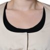 Beige Cotton Long Sleeves Round Neck Blazer Jacket - Image 5