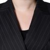 Black Striped Double Breasted Coat Jacket - Image 5