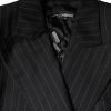Black Striped Double Breasted Coat Jacket - Image 6