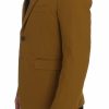 Elegant Yellow Cotton Blend Casual Blazer - Image 2
