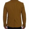 Elegant Yellow Cotton Blend Casual Blazer - Image 3