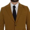 Elegant Yellow Cotton Blend Casual Blazer - Image 4