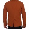 Elegant Orange Casual Cotton Blend Blazer - Image 3