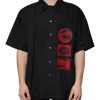Black Eye Lip Cotton Button Down Men Shirt - Image 2