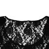Black Logo Stripe Lace Short Sleeves Top - Image 7
