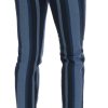 Chic Blue Striped Slim Fit Girly Jeans - Image 3