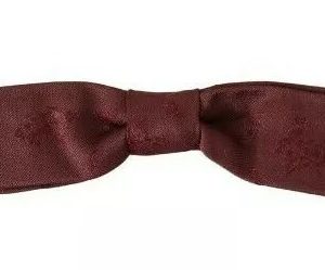 Bordeaux Silk Floral Faille Adjustable Bow Tie