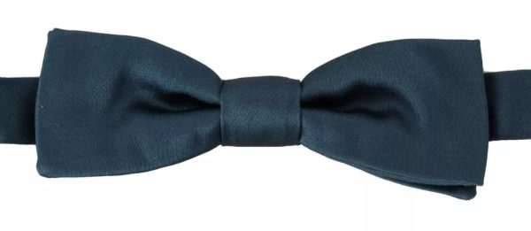 Blue 100% Silk Adjustable Neck Bow Tie Mens - Image 2