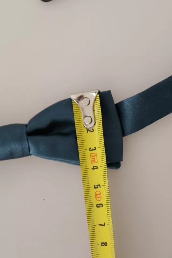 Blue 100% Silk Adjustable Neck Bow Tie Mens - Image 4