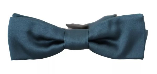 Blue 100% Silk Adjustable Neck Bow Tie Mens - Image 6