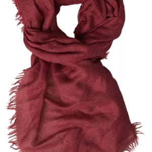 Maroon Cashmere Knit Wrap Shawl Fringe Scarf