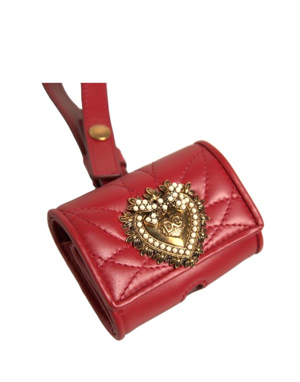 Black Leather Devotion Heart Strap Airpod Case - Image 5