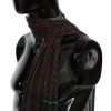 Black Red Viscose Foulard Branded Scarf - Image 2