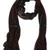 Black Red Viscose Foulard Branded Scarf - Image 5