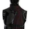 Black Red Viscose Foulard Branded Scarf - Image 3