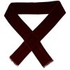 Maroon Silk Fringes Skinny Neck Wrap Scarf - Image 4