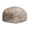 Beige Floral Linen Newsboy Hat - Image 4