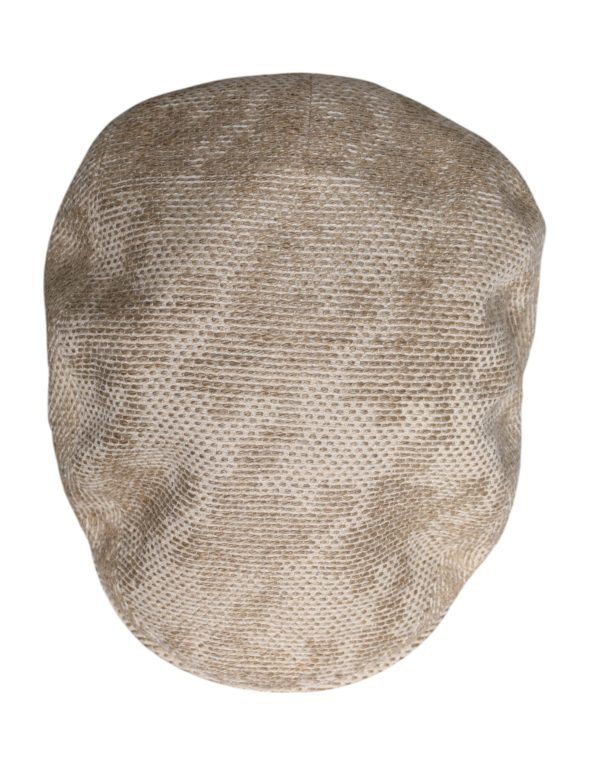 Beige Floral Linen Newsboy Hat - Image 6