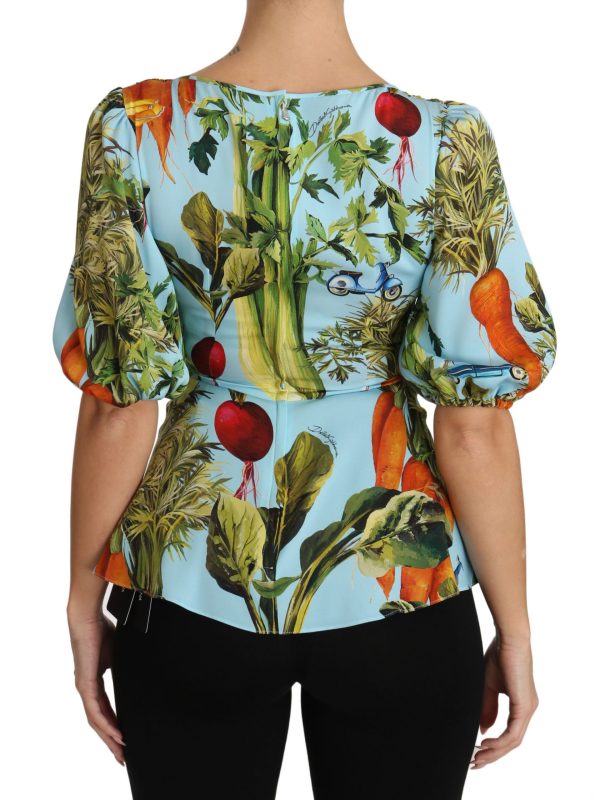 Vegetable Print Silk Top Extravaganza - Image 3
