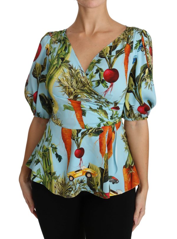 Vegetable Print Silk Top Extravaganza - Image 5