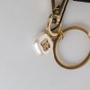 Chic Gold Brass Faux Pearl Letter Charm Keyring Keychain - Image 5